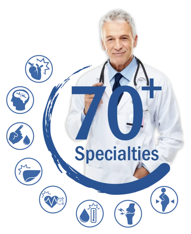 70 plus specialties